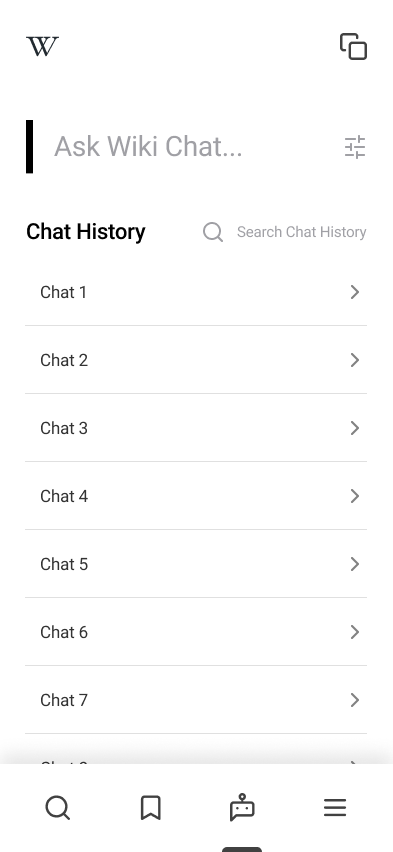AI Chat — history and entry