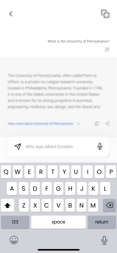 AI Chat — active conversation with follow-up