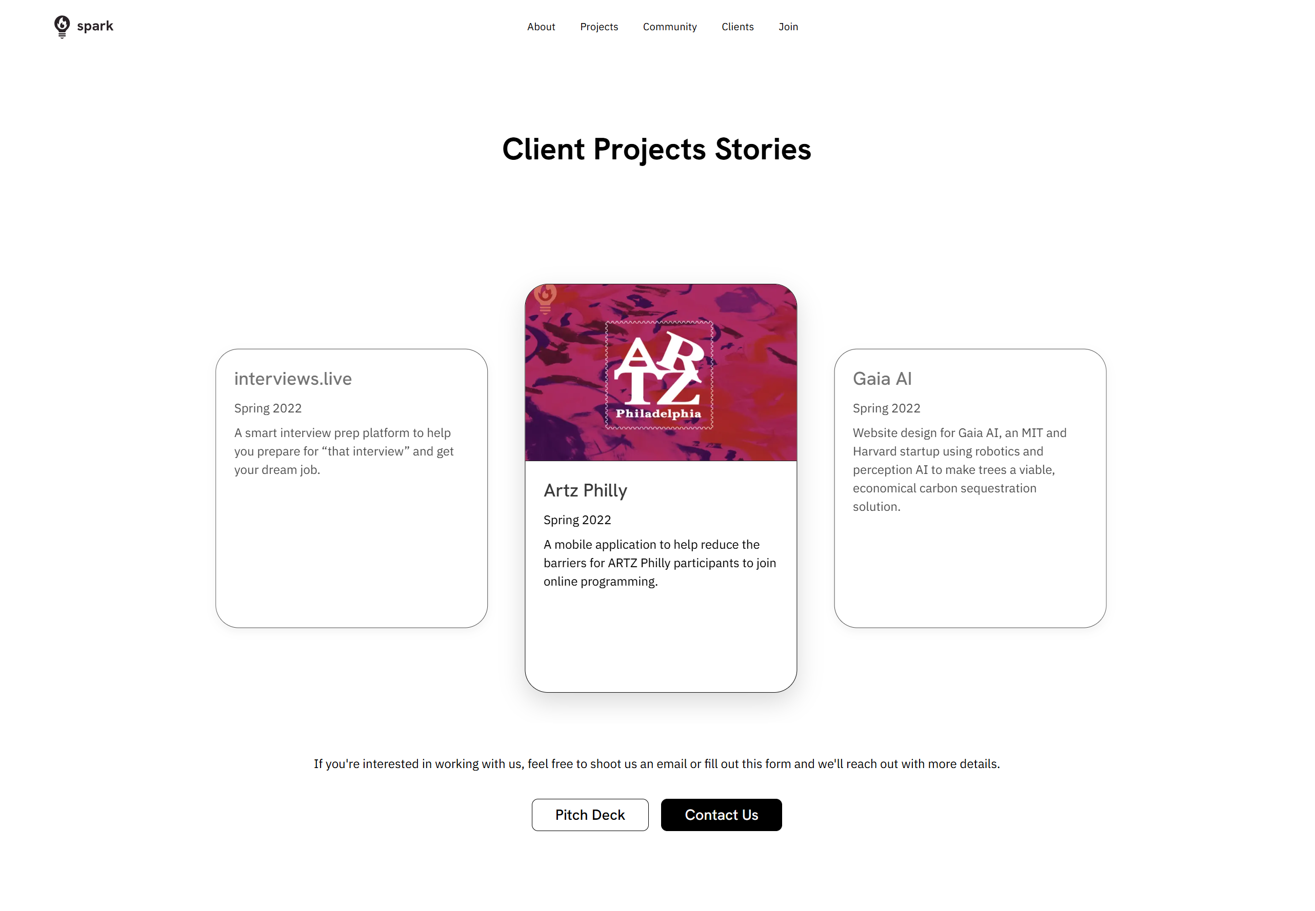 Penn Spark — Client Projects Stories