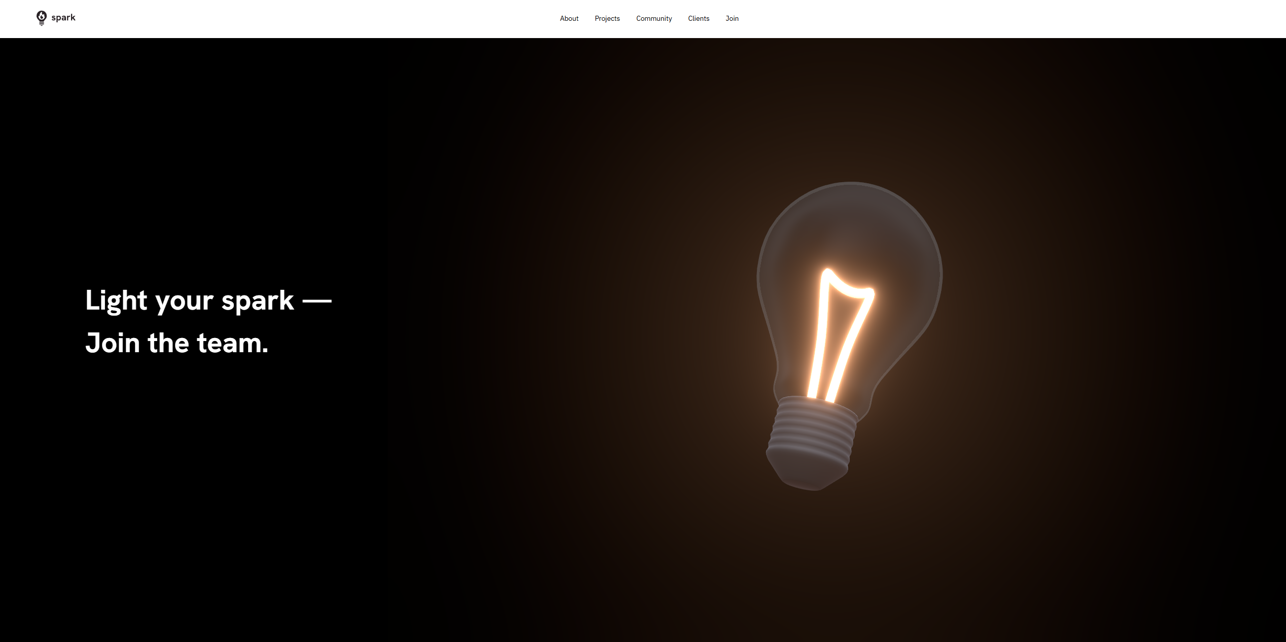 Penn Spark — join section with glowing lightbulb