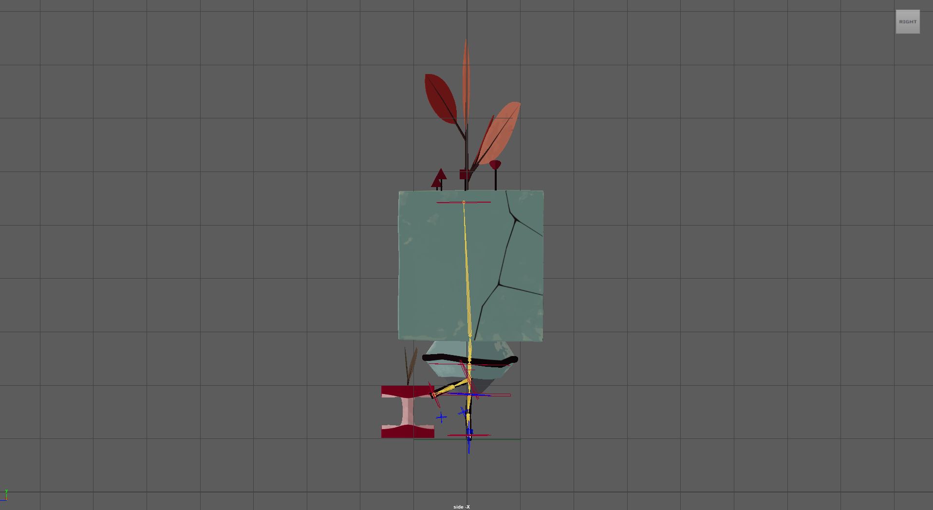 Maya rig — side view