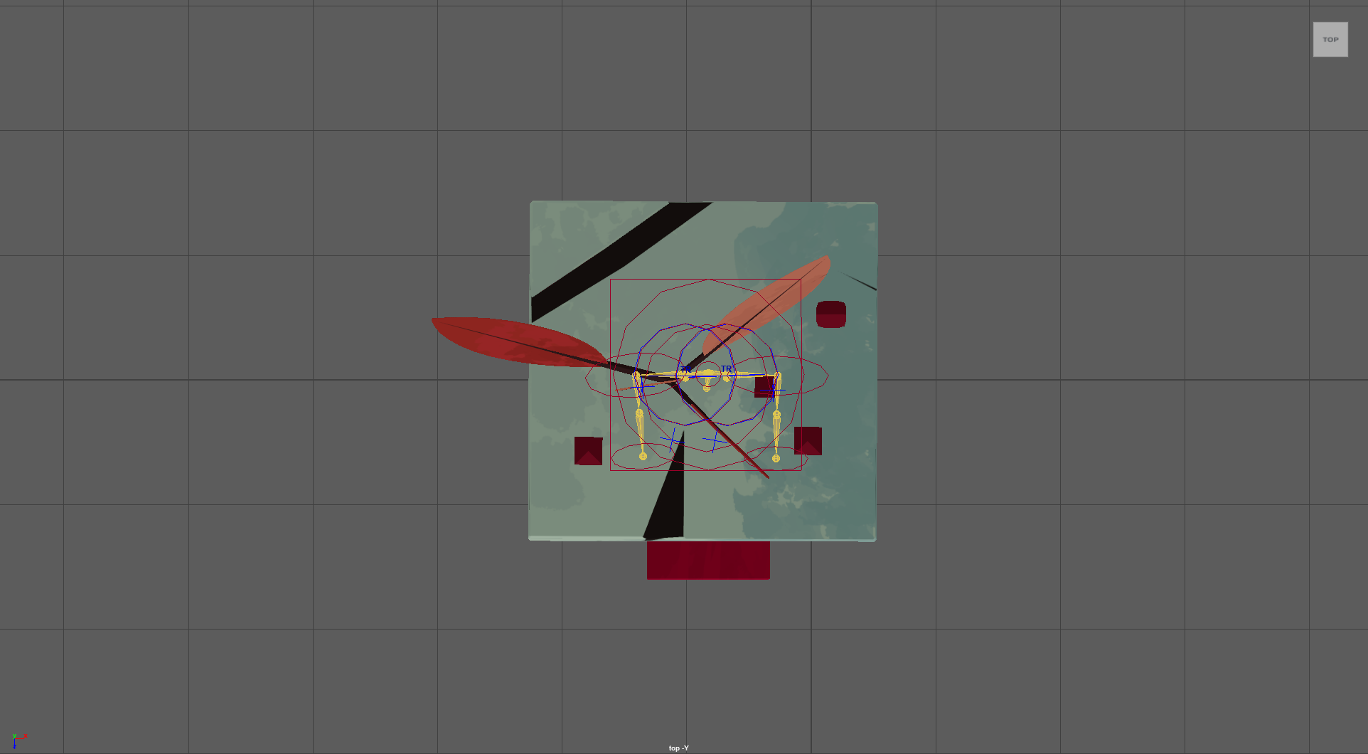 Maya rig — top view