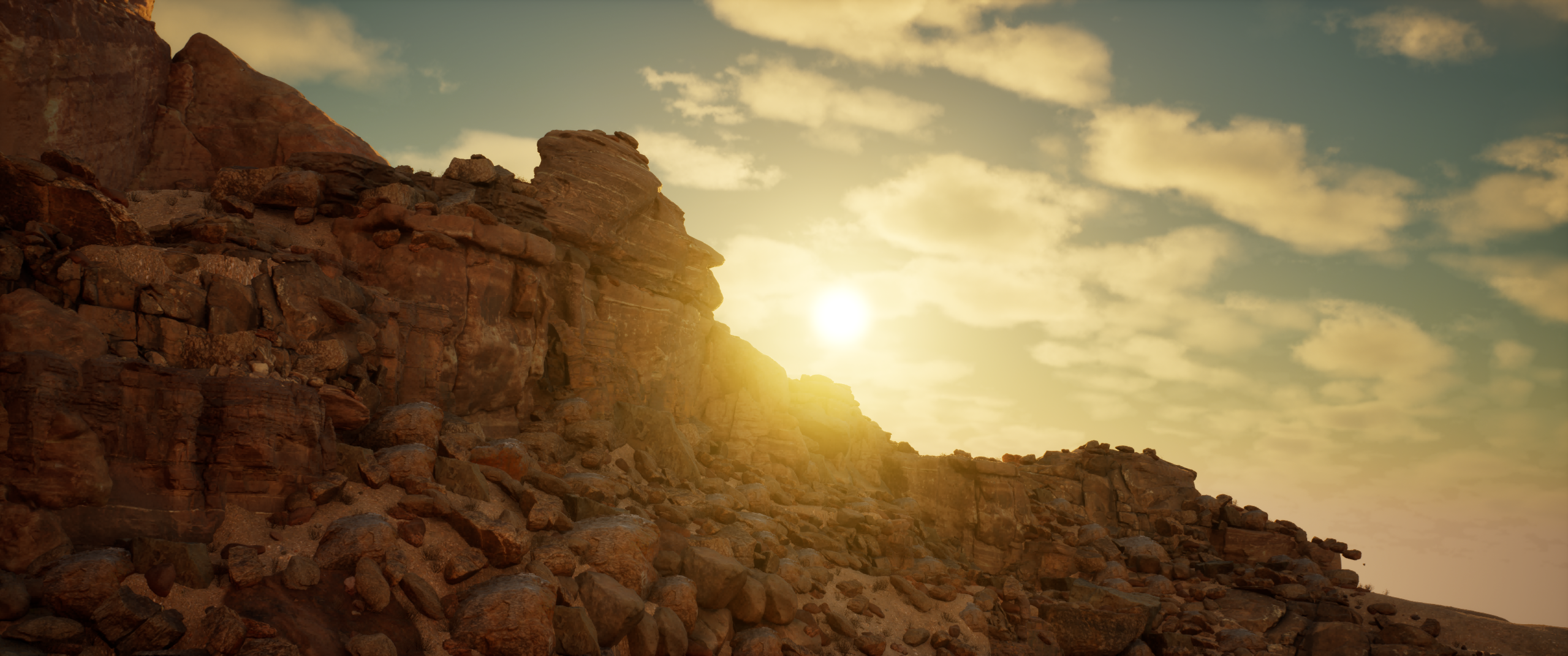 Canyon golden hour — sun over the rim